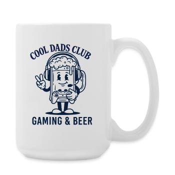 Gamer Dad Shirt Gaming Bier Papa Geschenk - Große Tasse 440 ml - Weiß - Rechts