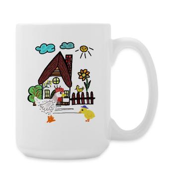 Farm Chicken Chick Chickens Kids - Large Mug 440 ml - white - Right