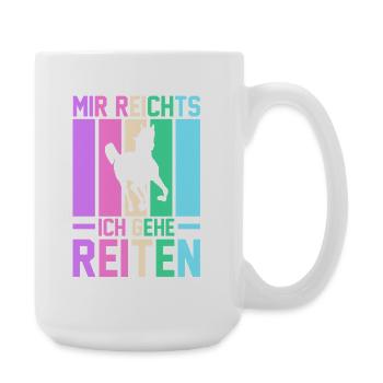 Reiten Pferdeliebhaber Reiterhof Pferde - Große Tasse 440 ml - Weiß - Rechts