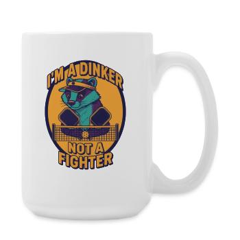 Pickleball-lustiger Spieler Ich bin ein Dinker, kein Kämpfer - Große Tasse 440 ml - Weiß - Rechts