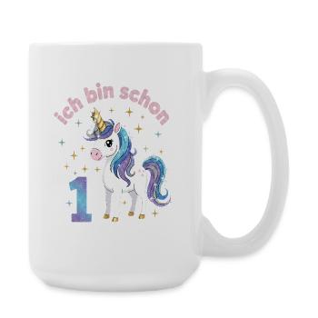 1. Geburtstag Einhorn Mädchen Ich bin schon 1 - Große Tasse 440 ml - Weiß - Rechts