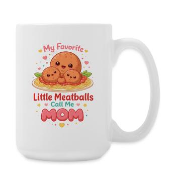Mes petites boulettes m’appellent Mama Design - Grande tasse 440 ml - blanc - Droite