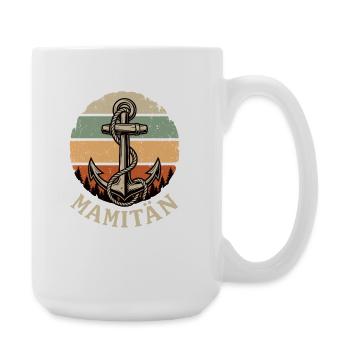 Mamitän Shirt Mama Anker Geschenk Muttertag Retro - Große Tasse 440 ml - Weiß - Rechts