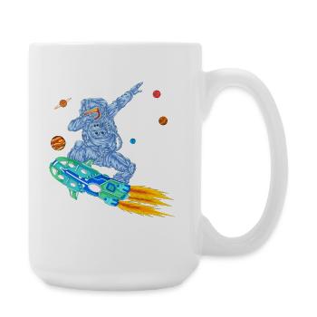 T-shirt spatial Astronaute en hoverboard - Grande tasse 440 ml - blanc - Droite