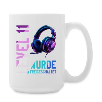 11. Geburtstag Junge Mädchen 11 Jahre Level 11 - Große Tasse 440 ml - Weiß - Rechts