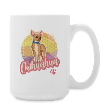 Design vintage Chihuahua pour les chiens et les amoureux des animaux - Grande tasse 440 ml - blanc - Droite