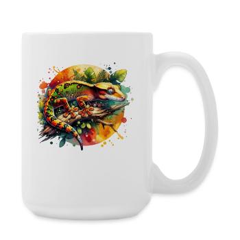 Crowned Gecko Gift - Large Mug 440 ml - white - Right