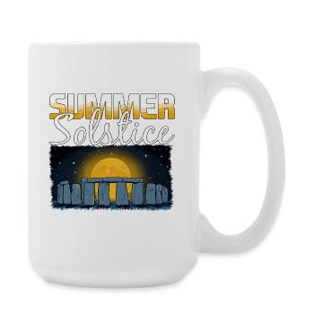 Litha Pagan: Sommersonnenwende, Mittsommer, Mittsommer, Mittsommer. - Große Tasse 440 ml - Weiß - Rechts