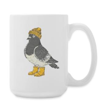 Pingouin avec chapeau et bottes - Grande tasse 440 ml - blanc - Droite