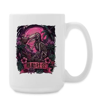 Neon Jungle Skeleton Parrot - Large Mug 440 ml - white - Right