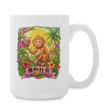 Tropical Monkey Sip on Paradise - Large Mug 440 ml - white - Right