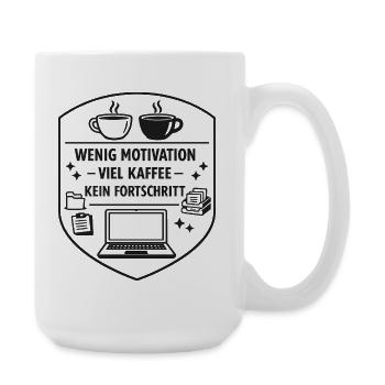 Kaffee gegen Fortschritt - Große Tasse 440 ml - Weiß - Rechts