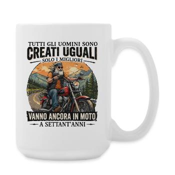 Motorrad Legende – Mit 70 Jahren noch im Sattel - Große Tasse 440 ml - Weiß - Rechts