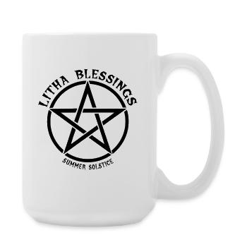 Litha Pagan: Sommersonnenwende, Mittsommer, Mittsommer, Mittsommer. - Große Tasse 440 ml - Weiß - Rechts
