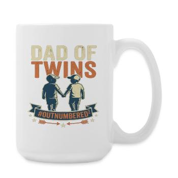 Dad Of Twins Zwillinge Vater Kinder - Große Tasse 440 ml - Weiß - Rechts