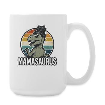 Mamasaurus Mama Mutter Geschenkidee Humor Lustig - Große Tasse 440 ml - Weiß - Rechts