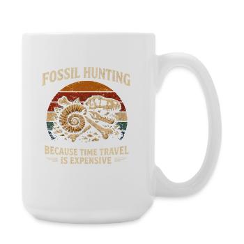 Fossil hunting instead of time travel | Paleontology - Large Mug 440 ml - white - Right