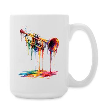 Trompette avec de la peinture qui goutte - Grande tasse 440 ml - blanc - Droite