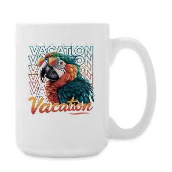 Parrot holiday adventure with summer glasses - Large Mug 440 ml - white - Right
