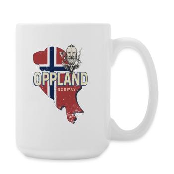 Province d’Oppland en Norvège avec carte souvenir - Grande tasse 440 ml - blanc - Droite