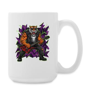 Heavy Metal Rocker Animal Guitar Tiger Rock Music - Grande tasse 440 ml - blanc - Droite
