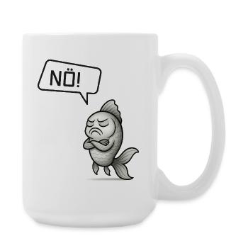 Sturer Fisch sagt NÖ! – Witziges Design - Große Tasse 440 ml - Weiß - Rechts