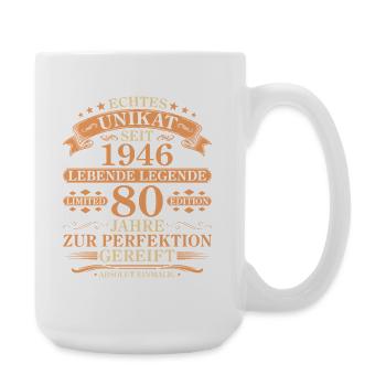 Unikat seit 1946 Jahrgang – 80. Geburtstag - Große Tasse 440 ml - Weiß - Rechts