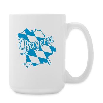 Bayern | Blau Weiß Rauten - Große Tasse 440 ml - Weiß - Rechts