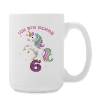 1. Geburtstag Einhorn Mädchen Ich bin schon 1 - Große Tasse 440 ml - Weiß - Rechts