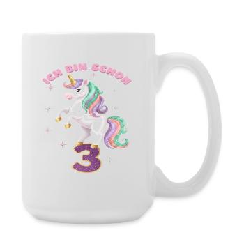 4. Geburtstag Einhorn Mädchen Ich bin schon 4 - Große Tasse 440 ml - Weiß - Rechts