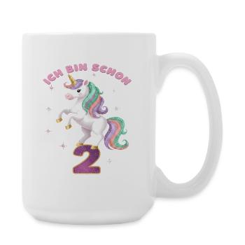 3. Geburtstag Einhorn Mädchen Ich bin schon 3 - Große Tasse 440 ml - Weiß - Rechts