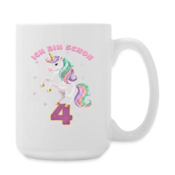 5. Geburtstag Einhorn Mädchen Ich bin schon 5 - Große Tasse 440 ml - Weiß - Rechts