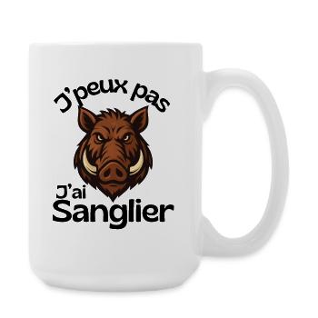 J'peux Pas Sanglier - humour chasse - Grande tasse 440 ml - blanc - Droite