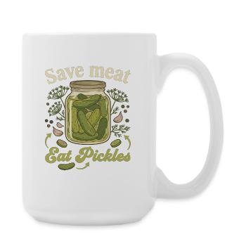 Save Meat Eat Pickles Vegan Funny Saying - Large Mug 440 ml - white - Right