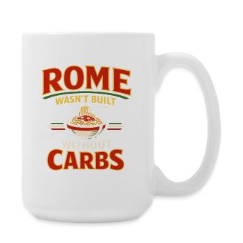 Pas de Rome sans glucides | Humour de pâtes - Grande tasse 440 ml - blanc - Droite
