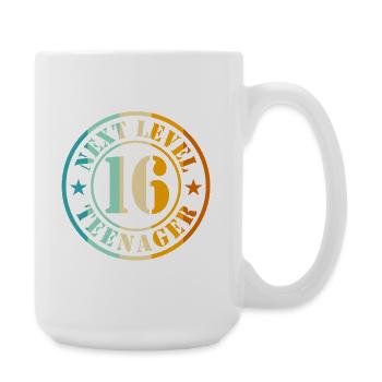 16e anniversaire garçon fille adolescente niveau 16 - Grande tasse 440 ml - blanc - Droite