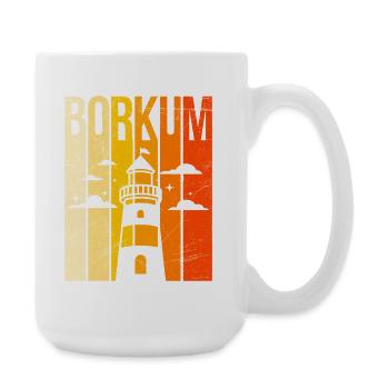 Borkumer Insel BORKUM Nordsee Urlaub Lustig - Große Tasse 440 ml - Weiß - Rechts