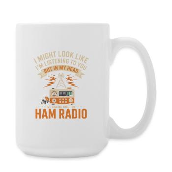 Ham Radio Daydreams Retro Tee - Large Mug 440 ml - white - Right