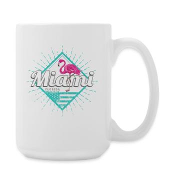 Miami in Florida United States with Flamingo - Large Mug 440 ml - white - Right