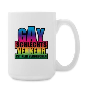 Gay Schlechtsverkehr / Lustiges Wortspiel - Große Tasse 440 ml - Weiß - Rechts