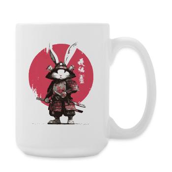 Bunny Samurai in Armor - Large Mug 440 ml - white - Right