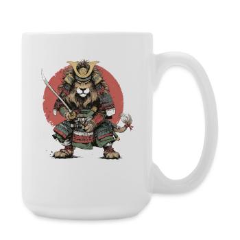 Samurai Lion in Armour - Large Mug 440 ml - white - Right