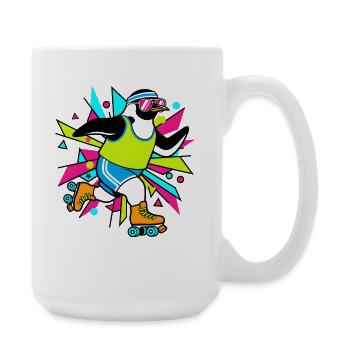 Rocker Heavy Metal Penguin Guitar Rock Musique - Grande tasse 440 ml - blanc - Droite