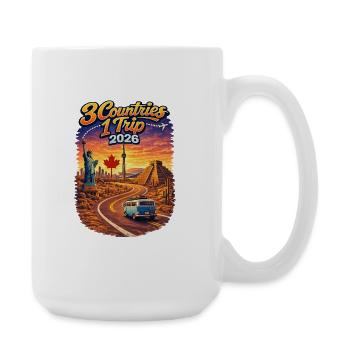 3 Countries 1 Trip 2026 - Große Tasse 440 ml - Weiß - Rechts