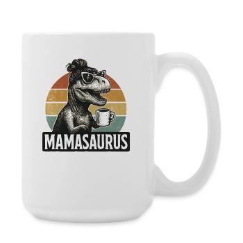 Mamasaurus Mama Mutter Geschenkidee Humor Lustig - Große Tasse 440 ml - Weiß - Rechts