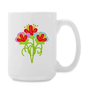 Blumen Blume Retro Vintage Kinder Garten - Große Tasse 440 ml - Weiß - Rechts