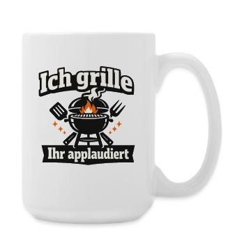 Ich grille ihr applaudiert lustig fürs BBQ - Große Tasse 440 ml - Weiß - Rechts