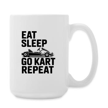Essen, schlafen, go-kart, wiederholen. - Große Tasse 440 ml - Weiß - Rechts