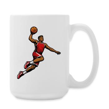 Kraftvoller sportlicher Dunk-Basketballspieler - Große Tasse 440 ml - Weiß - Rechts