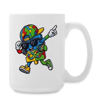 Rainbow Puzzle Mascot - Large Mug 440 ml - white - Right